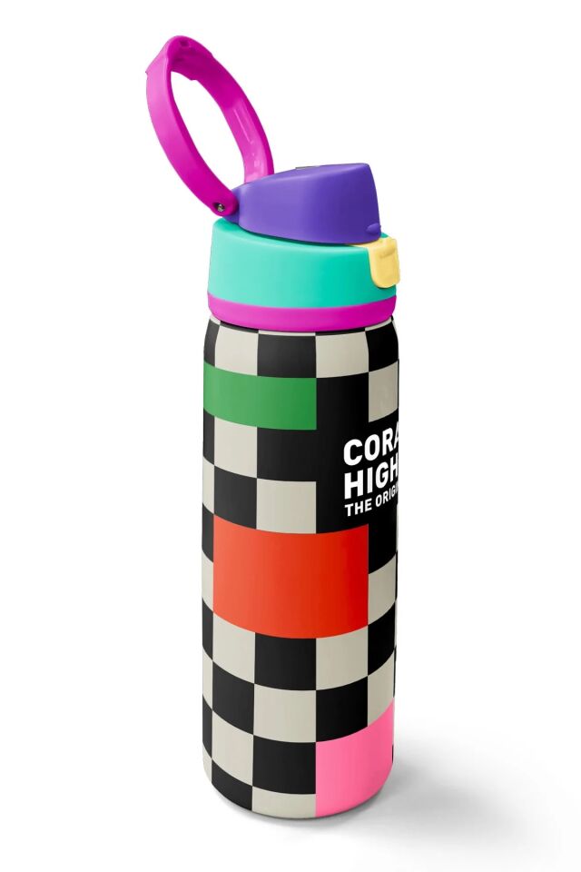 Coral High Dama Desenli Pipetli ve Direkt İçim Çelik Termos 800 ml 38504