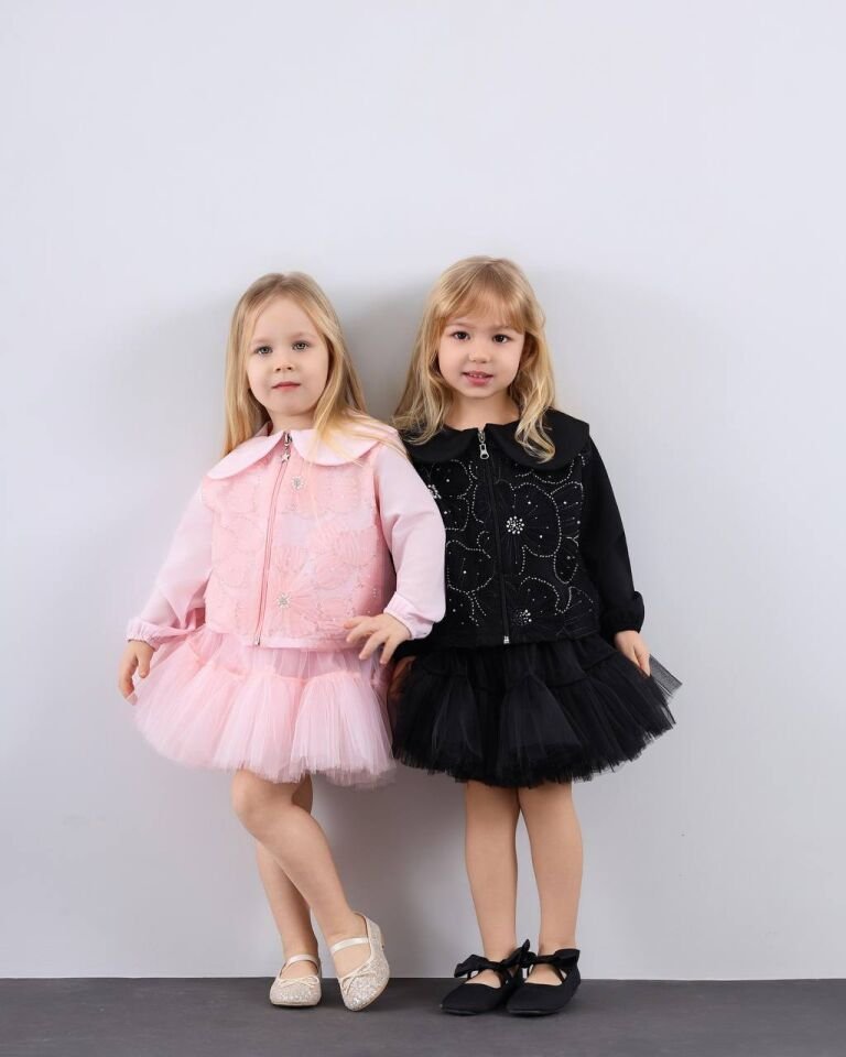 Pembe İşlemli Etek Ceket Takım 9-10 YAŞ