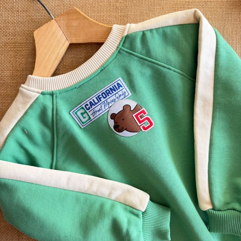 California Baskılı Yeşil Sweat 6-7 YAŞ