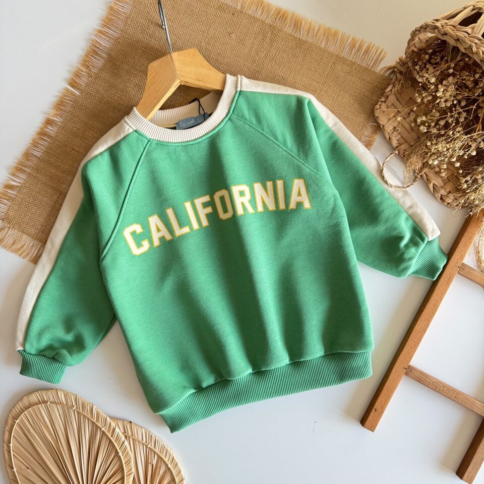California Baskılı Yeşil Sweat 6-7 YAŞ