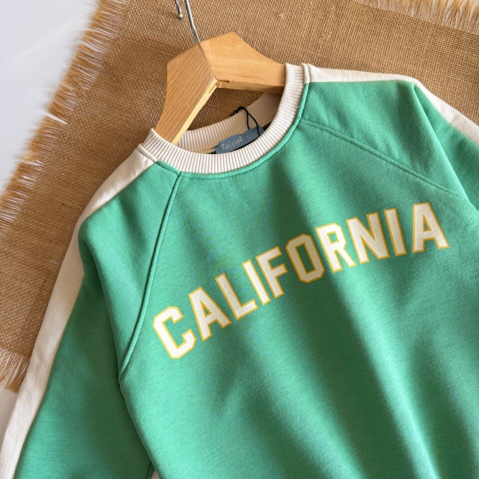 California Baskılı Yeşil Sweat 6-7 YAŞ