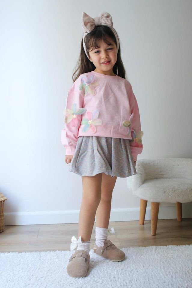 Çiçek Desenli Etekli Takım 9-10 YAŞ