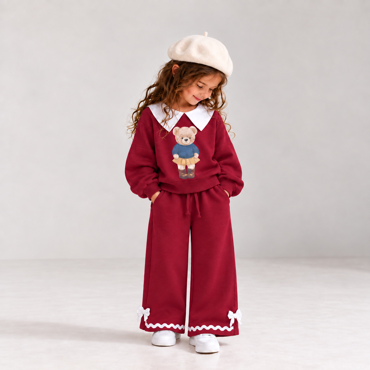 Bear Baskılı Bordo Takım 4-5 YAŞ