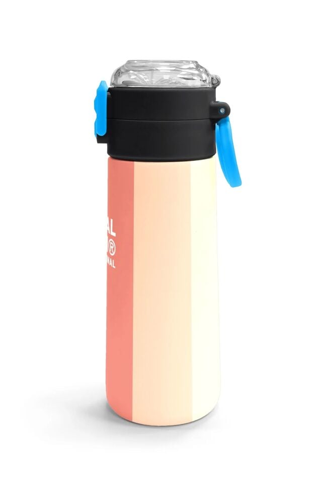 Coral High Kids Renkli Çizgili Desenli Pipetli ve Direkt İçim Çelik Termos 500 ml 31880 Adet