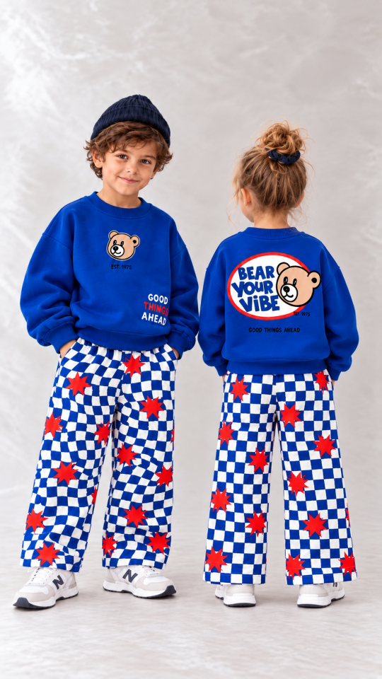 Bear Mavi Baskılı Takım 7-8 YAŞ