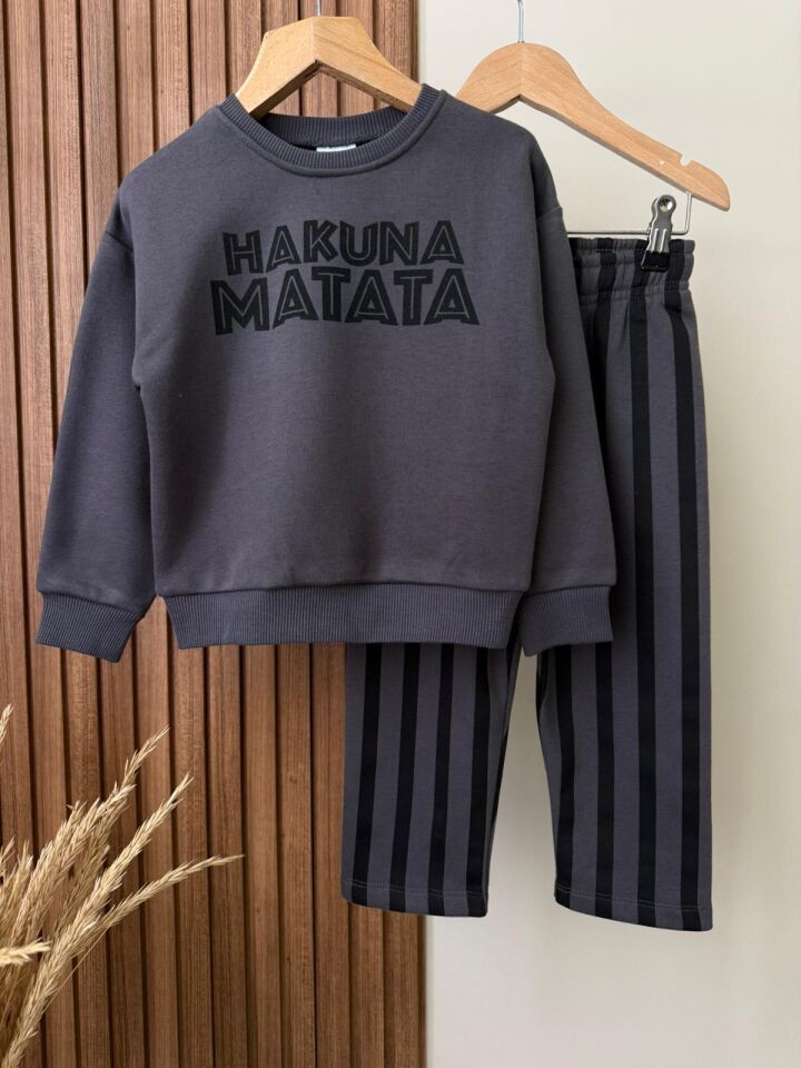 Lion King Baskılı Antrasit Takım 2-3 YAŞ