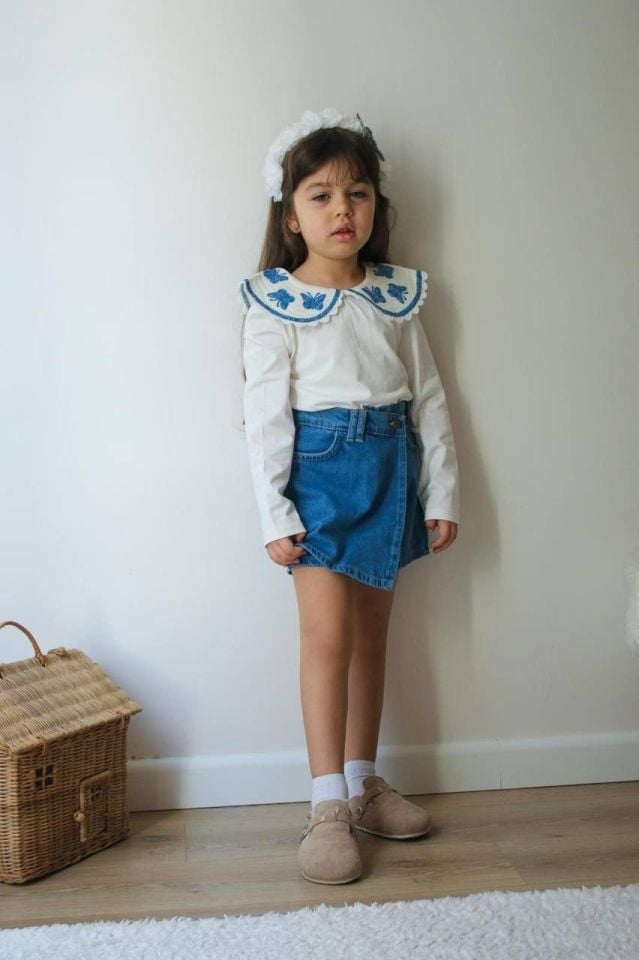 Bebe Yaka Şort Etekli Takım 9-10 YAŞ