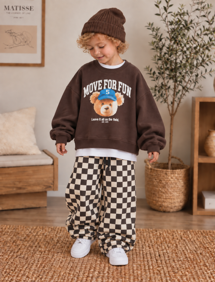 Bear Baskılı Dama Takım 9-10 YAŞ