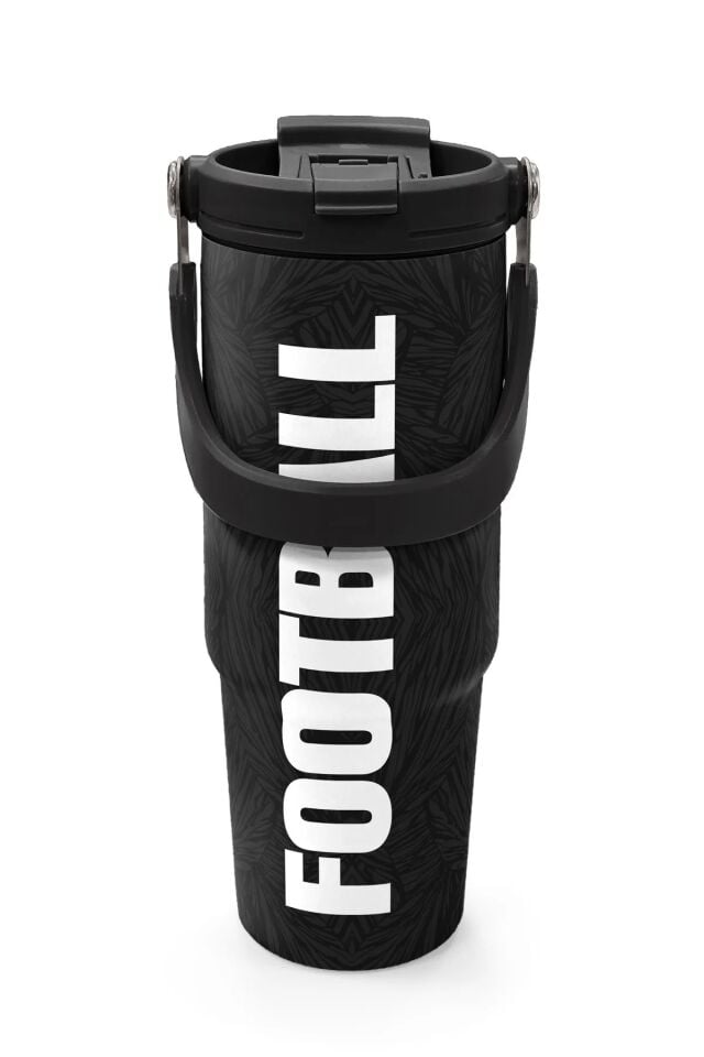 Coral High Siyah Futbol Desenli Pipetli ve Direkt İçim Çelik Termos 900 ml 38722 Adet