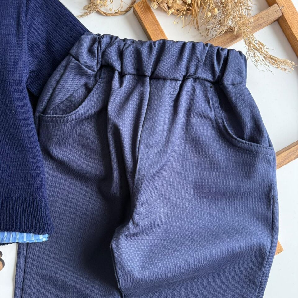 3'lü Lacivert Hırka Set 9-10 YAŞ