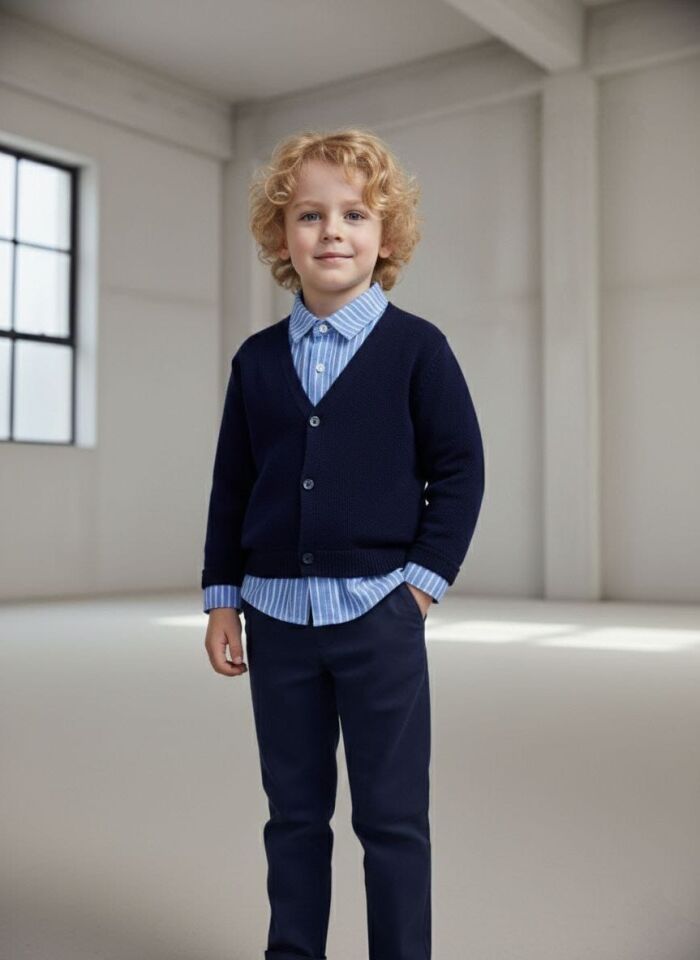 3'lü Lacivert Hırka Set 9-10 YAŞ