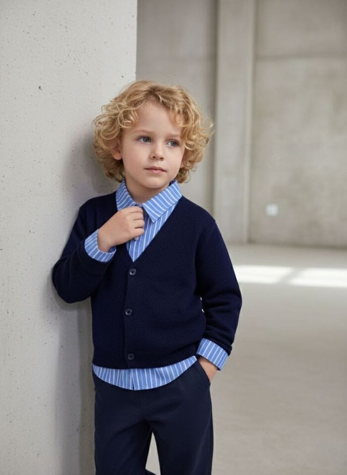 3'lü Lacivert Hırka Set 9-10 YAŞ