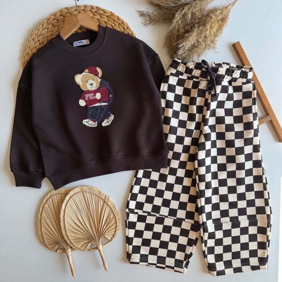 Bear Baskılı Dama Takım 9-10 YAŞ