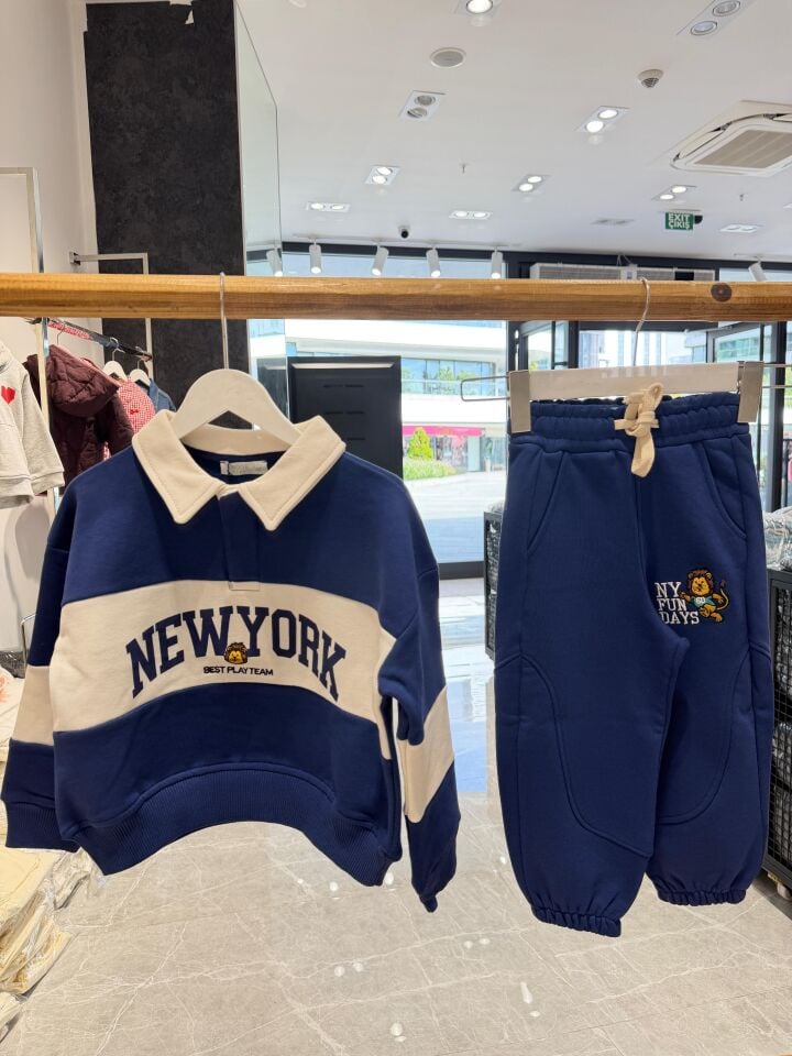 Newyork Baskılı Lacivert Takım 6-7 YAŞ