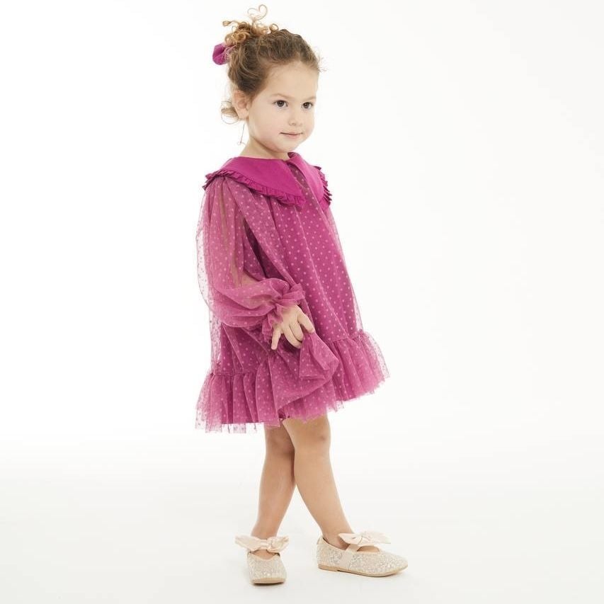 Tüllü Mor Elbise 7-8 YAŞ