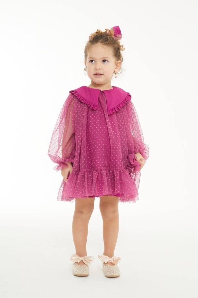 Tüllü Mor Elbise 7-8 YAŞ