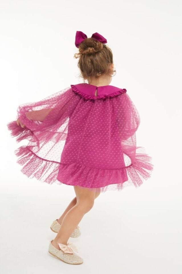 Tüllü Mor Elbise 7-8 YAŞ