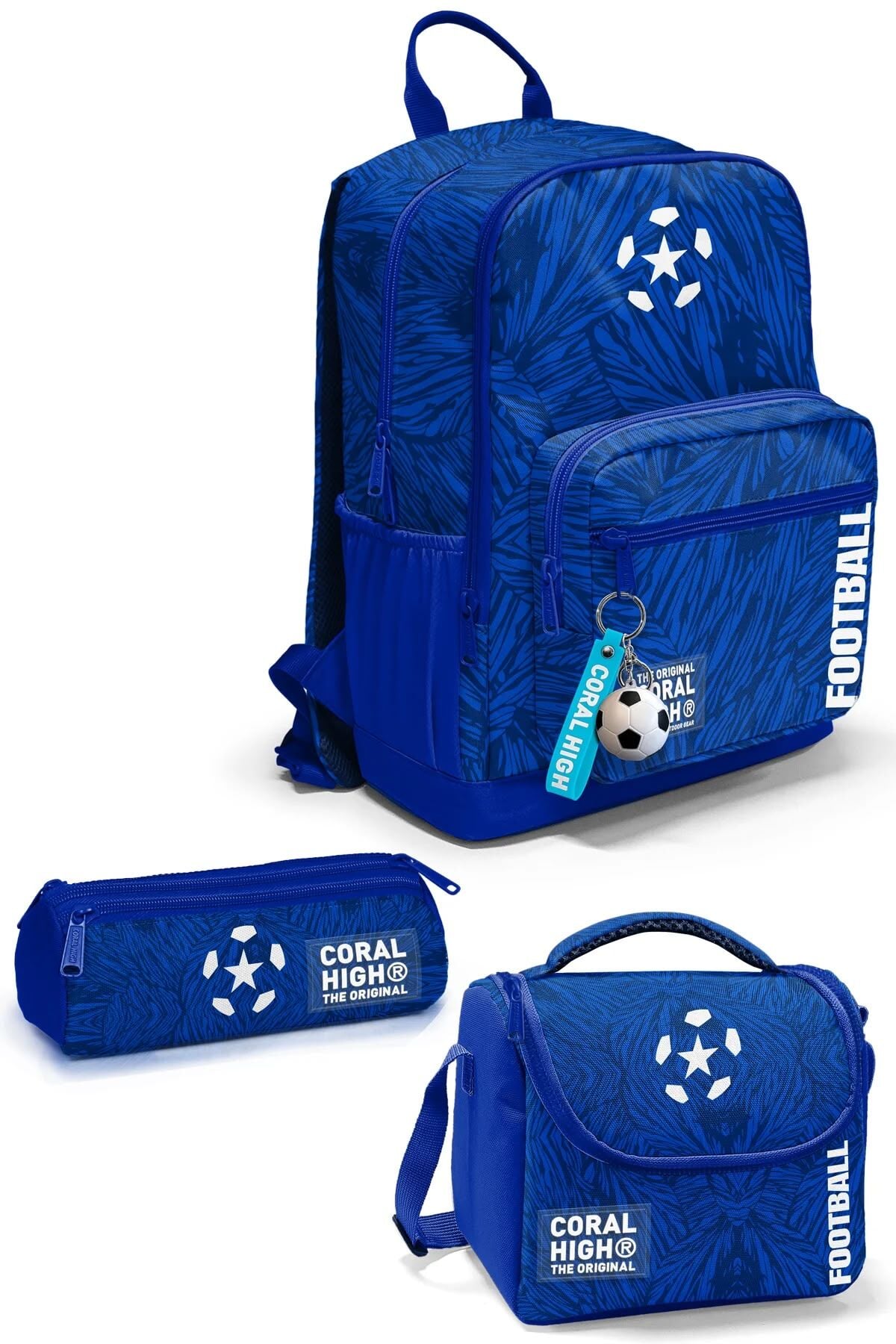 Coral High Lacivert Saks Futbol Desenli 3’lü Okul Çanta Seti SET0123697 Adet