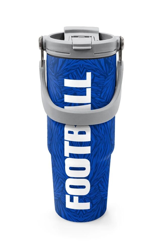 Coral High Lacivert Saks Futbol Desenli Pipetli ve Direkt İçim Çelik Termos 900 ml 38721 Adet