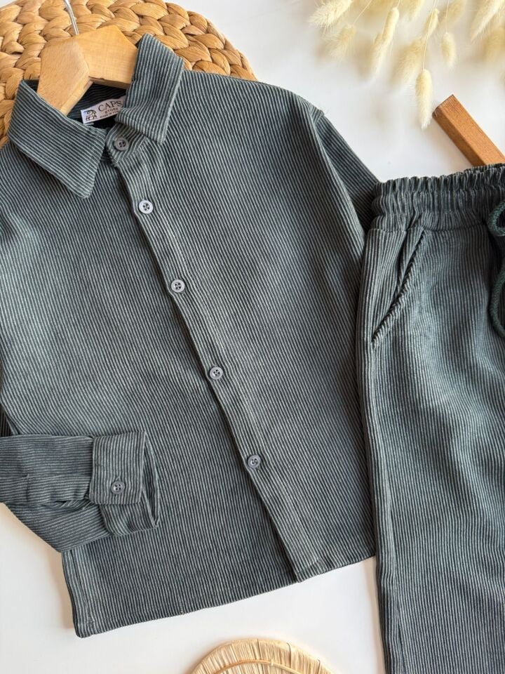 Haki Kadife Fitilli Takım 9-10 YAŞ