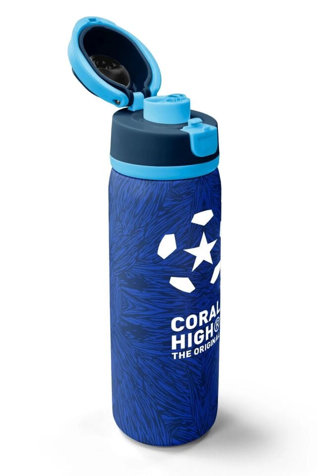 Coral High Lacivert Saks Futbol Desenli Pipetli ve Direkt İçim Çelik Termos 800 ml 38557 Adet