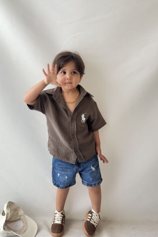 Kahve Müslin Gömlekli Takım 9-10 YAŞ