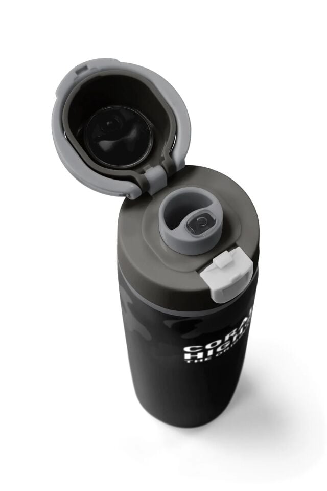 Coral High Siyah Kamuflaj Desenli Pipetli ve Direkt İçim Çelik Termos 800 ml 38516 Adet