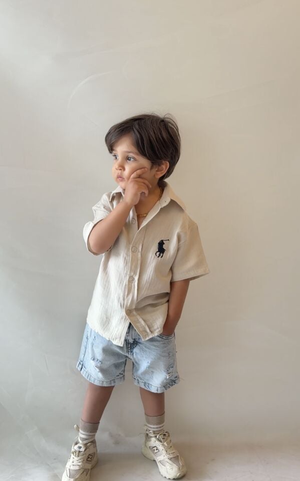 Ekru Müslin Gömlekli Takım 9-10 YAŞ