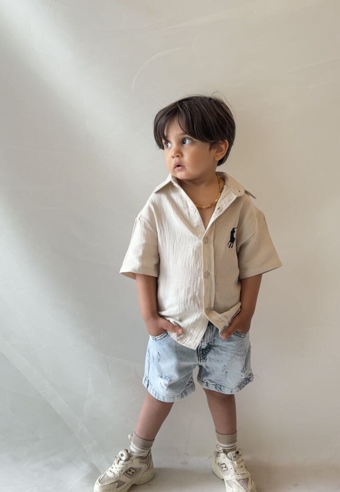 Ekru Müslin Gömlekli Takım 9-10 YAŞ