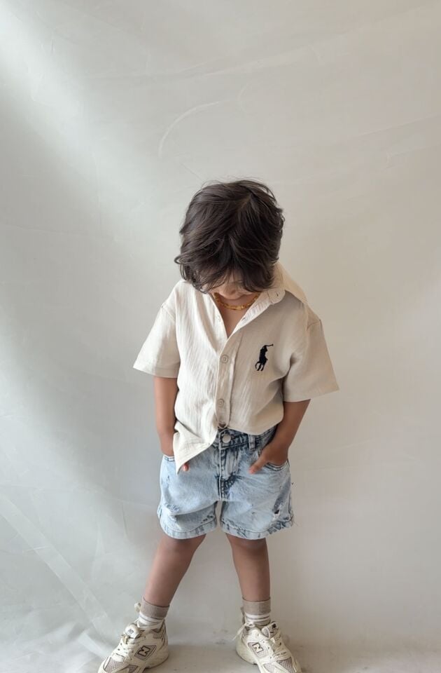 Ekru Müslin Gömlekli Takım 9-10 YAŞ