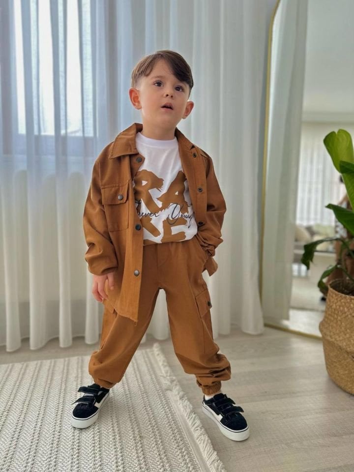 Gabardin Kahve 3'lü Set