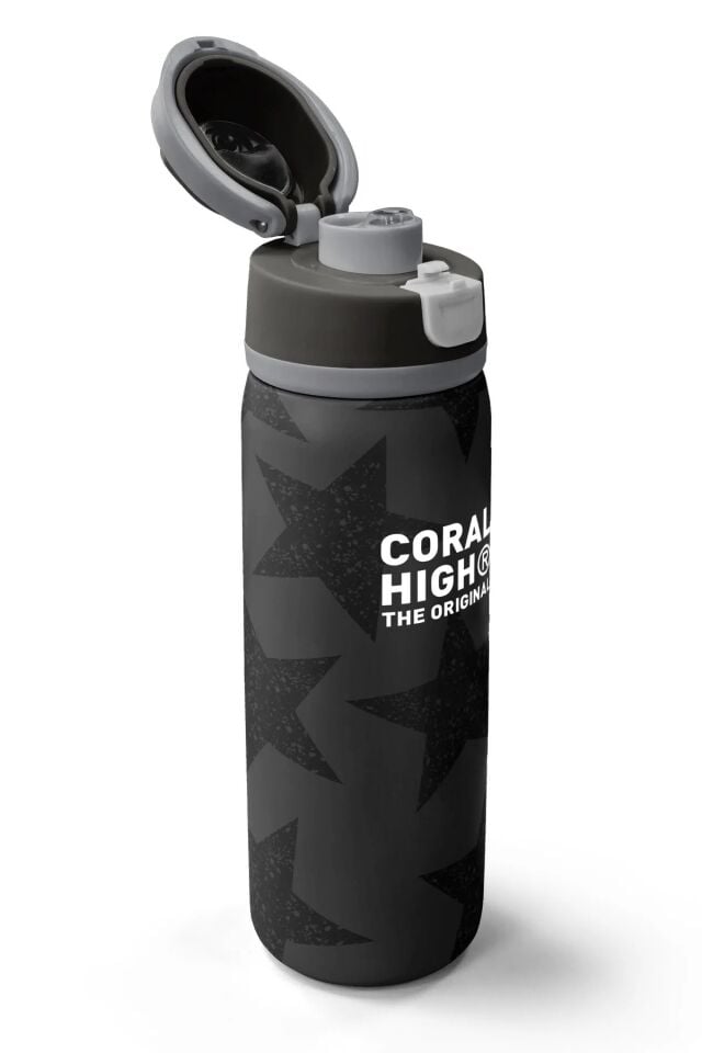 Coral High Siyah Gri Yıldız Desenli Pipetli ve Direkt İçim Çelik Termos 800 ml 38515 Adet