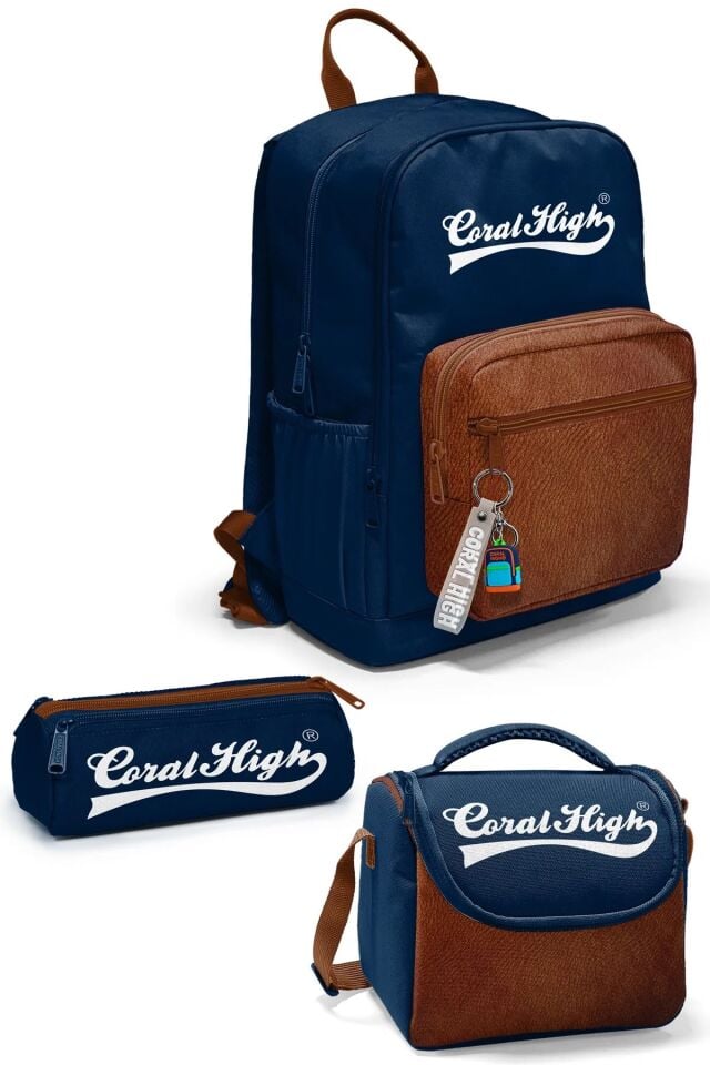 Coral High Lacivert Kahverengi Okul Sırt Çantası 33236 Adet