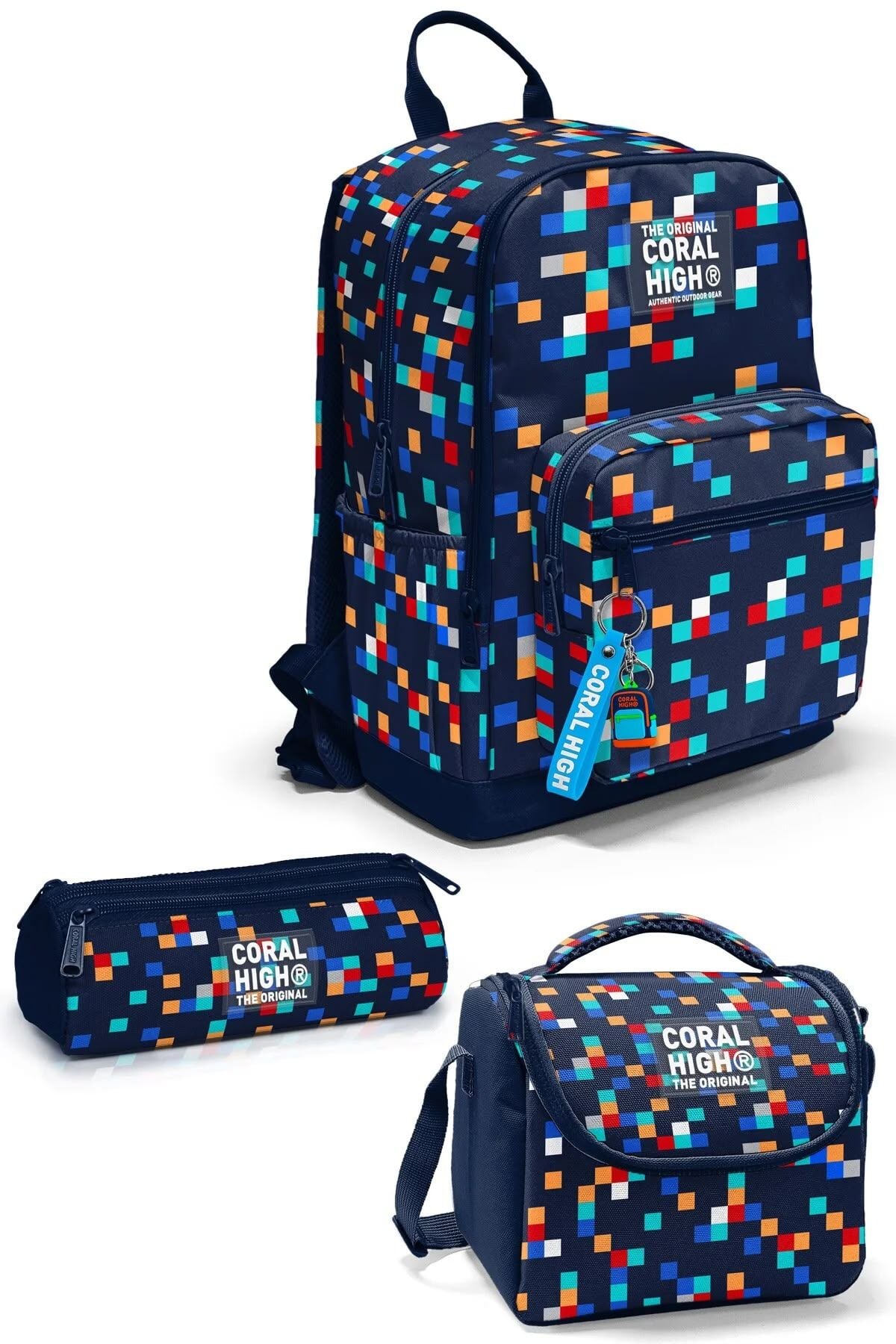 Coral High Lacivert Geometrik Desenli Okul Sırt Çantası 33235 Adet