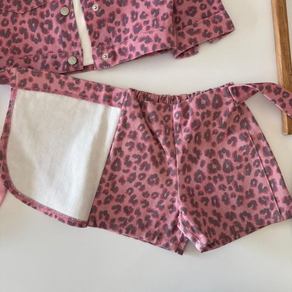 Leopar Denim Etekli 3'lü Takım 5-6 YAŞ