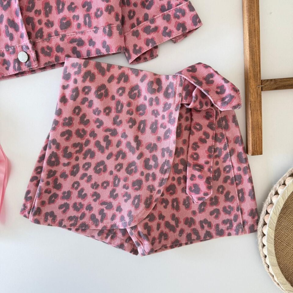 Leopar Denim Etekli 3'lü Takım 5-6 YAŞ