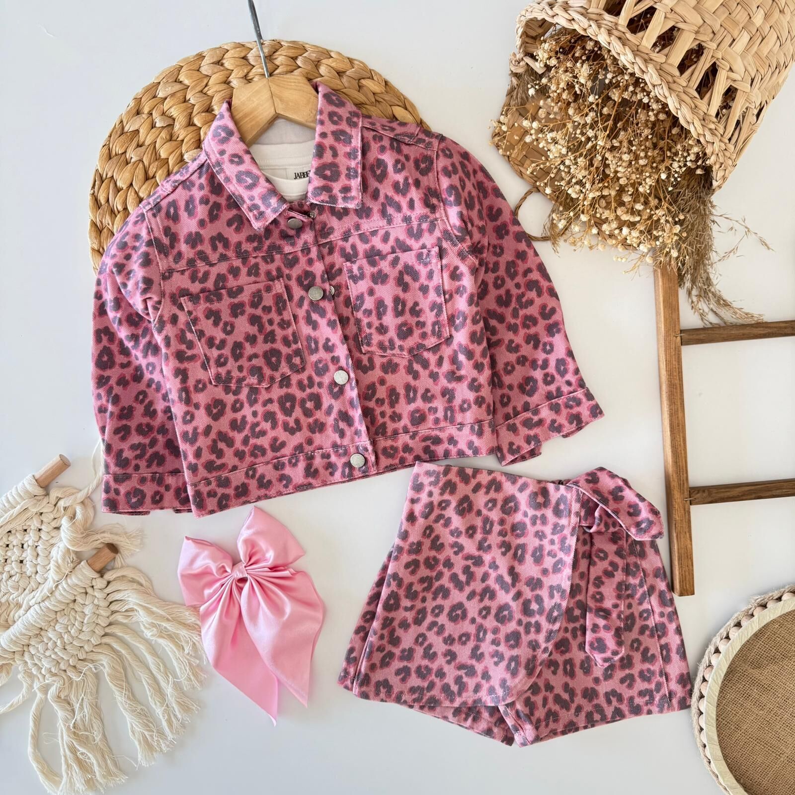 Leopar Denim Etekli 3'lü Takım 5-6 YAŞ