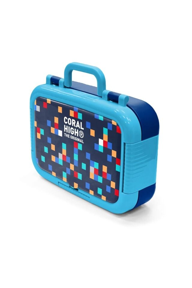 Coral High Kids Lacivert Geometrik Desenli Paslanmaz Çelik Beslenme Kabı 39135 Adet