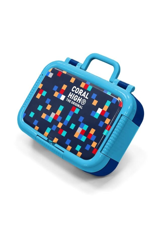 Coral High Kids Lacivert Geometrik Desenli Paslanmaz Çelik Beslenme Kabı 39135 Adet