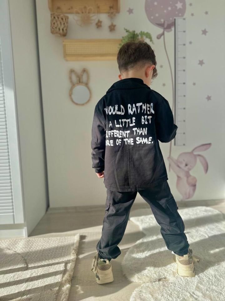 Gabardin Siyah 3'lü Set 4-5 YAŞ