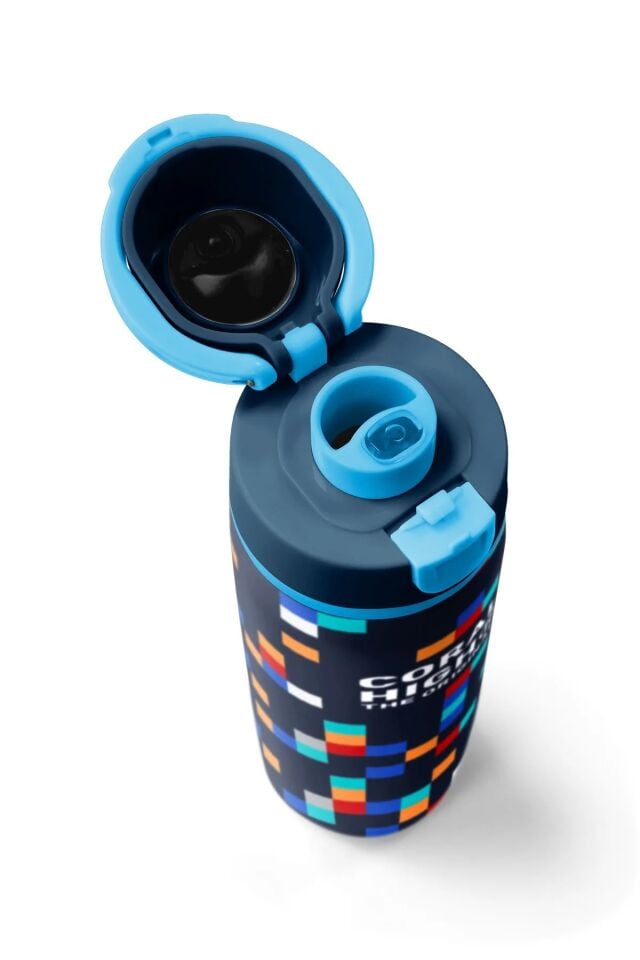 Coral High Lacivert Geometrik Desenli Pipetli ve Direkt İçim Çelik Termos 800 ml 38513 Adet