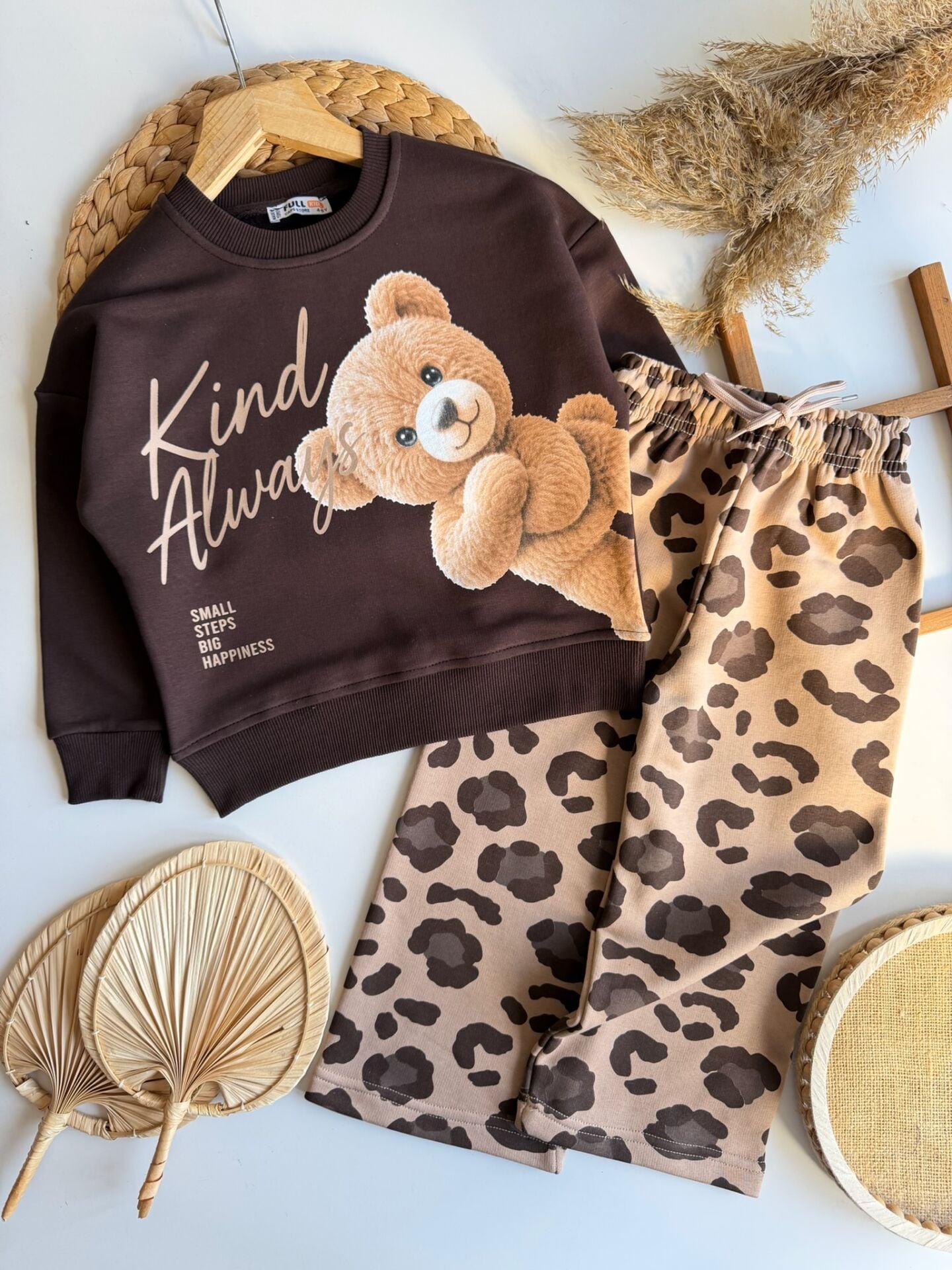 Bear Baskılı Leopar Takım 9-10 YAŞ