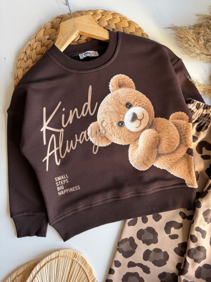 Bear Baskılı Leopar Takım 9-10 YAŞ