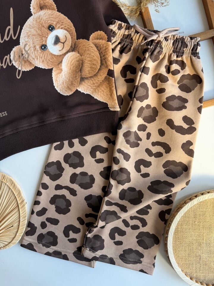 Bear Baskılı Leopar Takım 9-10 YAŞ