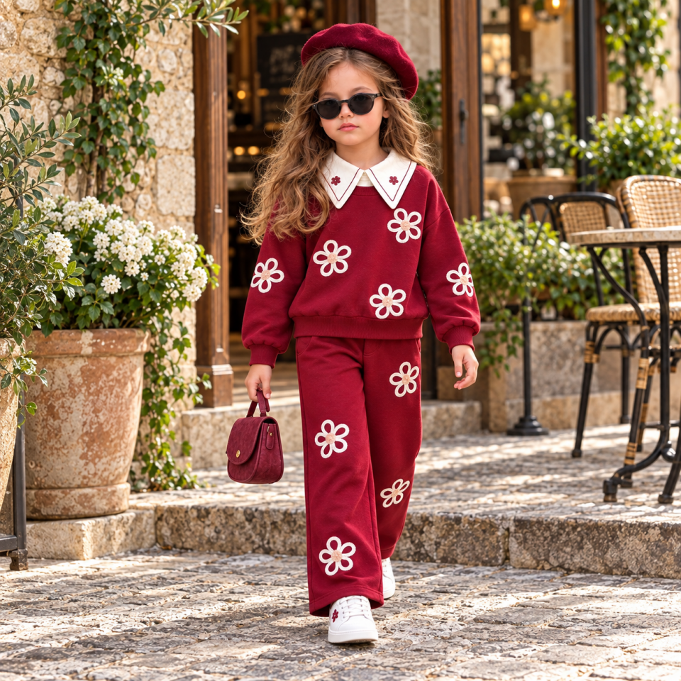 Bebe Yaka bordo Kız Takım 9-10 YAŞ