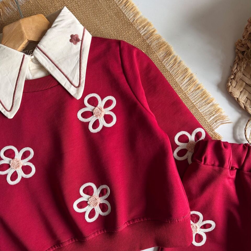 Bebe Yaka bordo Kız Takım 9-10 YAŞ