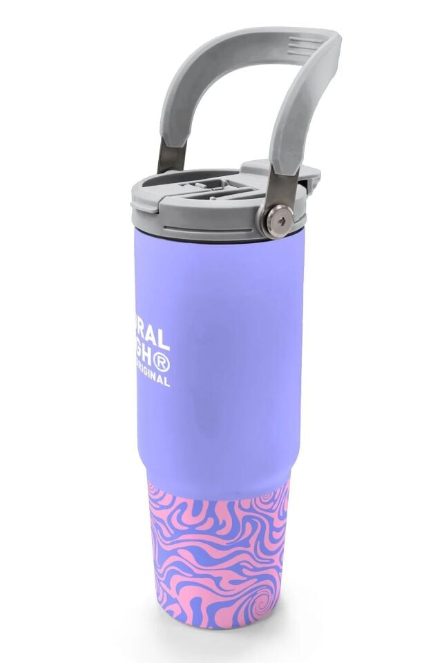 Coral High Milka Geometrik Desenli Pipetli ve Direkt İçim Çelik Termos 900 ml 38704 Adet