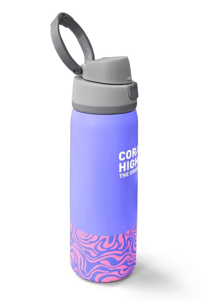 Coral High Milka Geometrik Desenli Pipetli ve Direkt İçim Çelik Termos 800 ml 38505 Adet