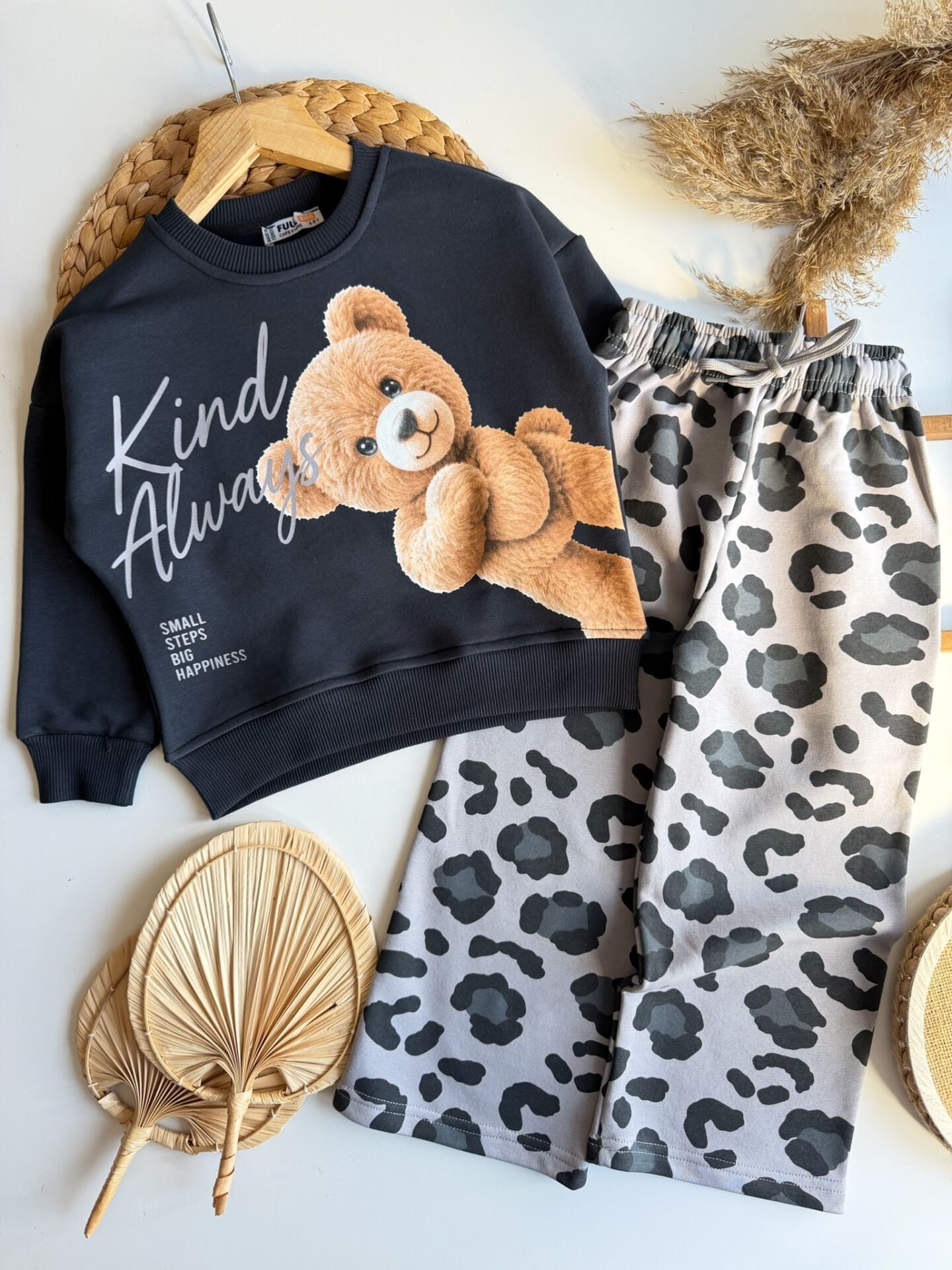 Bear Baskılı Leopar Takım 9-10 YAŞ