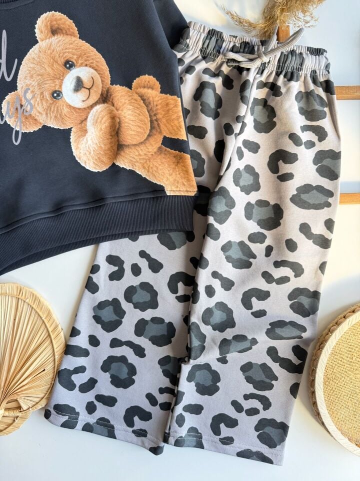 Bear Baskılı Leopar Takım 9-10 YAŞ